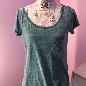 Faded teal open back t-shirt